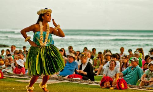 hula dancer at luau